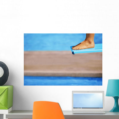 Feet Diving Board Wall Mural shown on a wall