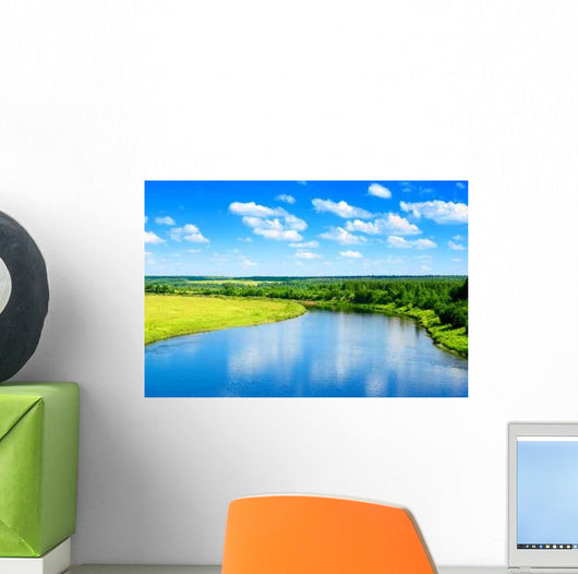 River and Summer Nature Wall Decal Design 1