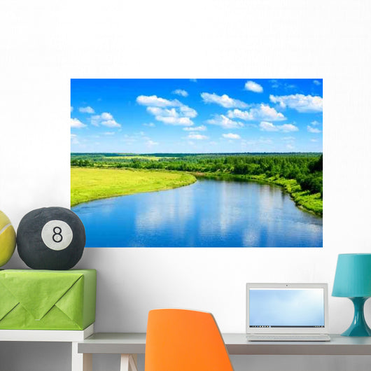 River and Summer Nature Wall Decal Design 1