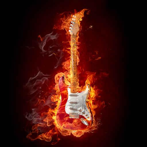 Burning Guitar Wall Decal