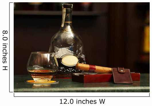 Classic Cognac Bottle Cigar Wall Decal