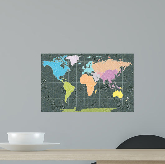 World Map Illustration Wall Decal