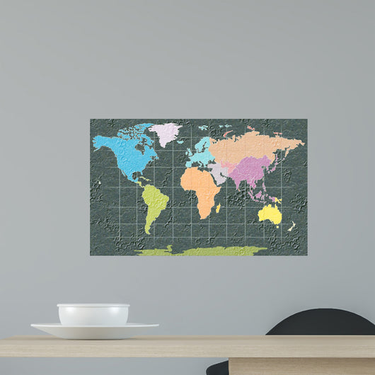 World Map Illustration Wall Decal