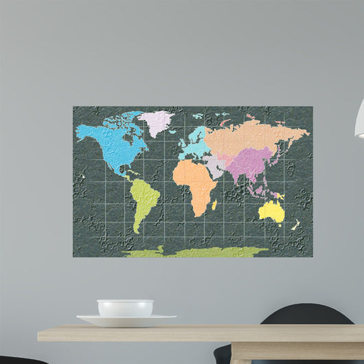 World Map Illustration Wall Decal