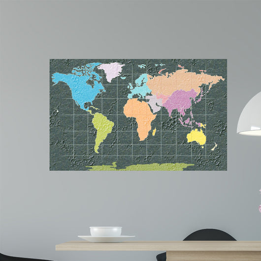 World Map Illustration Wall Decal