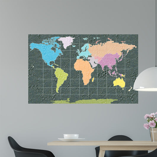World Map Illustration Wall Decal