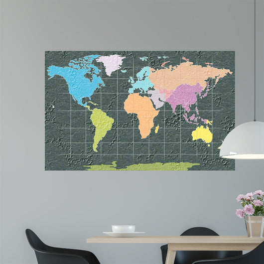 World Map Illustration Wall Decal