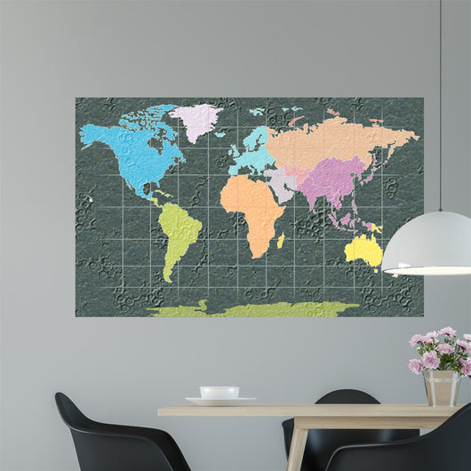 World Map Illustration Wall Decal