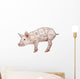 French Butcher Pork Cuts Wall Decal