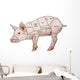 French Butcher Pork Cuts Wall Decal