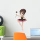 Cute Toon Ballerina Wearing Wall Decal