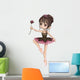 Cute Toon Ballerina Wearing Wall Decal