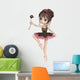 Cute Toon Ballerina Wearing Wall Decal