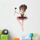 Cute Toon Ballerina Wearing Wall Decal