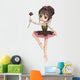Cute Toon Ballerina Wearing Wall Decal