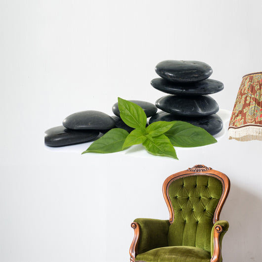 Stack Pebbles with Green Wall Decal