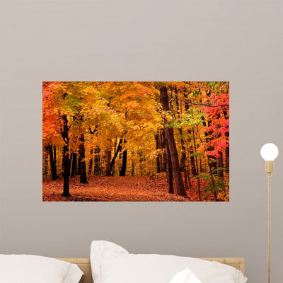 Autumn Landscape Wall DecalDecal 2 shown on a wall