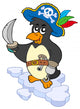 Pirate Penguin Wall Decal