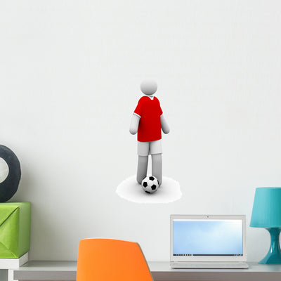 Manchester United Soccer Player Wall Decal shown on a wall