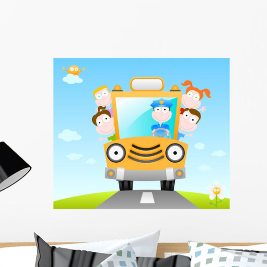 Funny School Bus Wall Decal