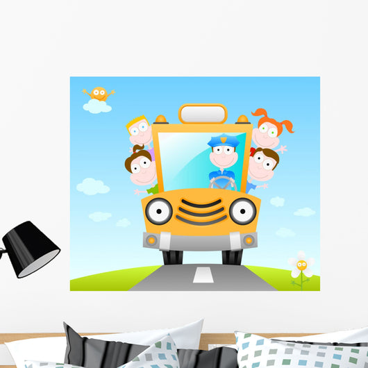 Funny School Bus Wall Decal