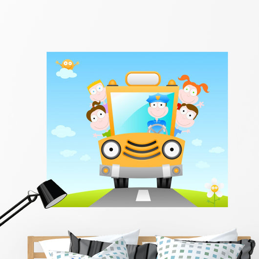 Funny School Bus Wall Decal