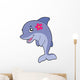 Cute Dolphin Girl with Wall Decal