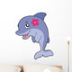 Cute Dolphin Girl with Wall Decal