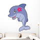 Cute Dolphin Girl with Wall Decal