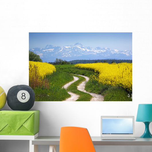 Rape Field and Alps Wall Decal