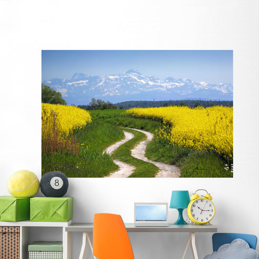 Rape Field and Alps Wall Decal