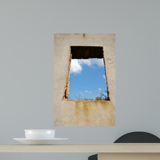 Through Old Window Sky Wall Decal