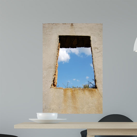 Through Old Window Sky Wall Decal