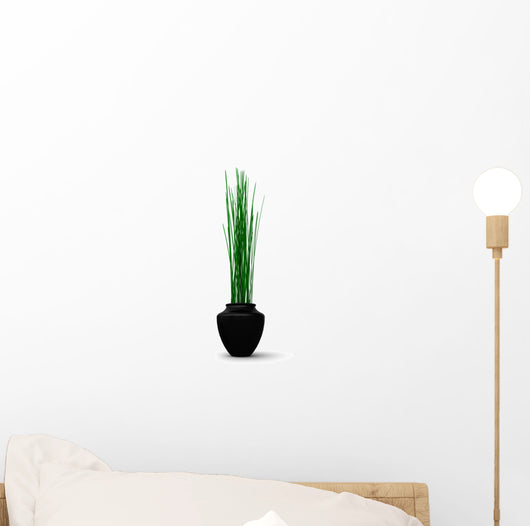 Potted Tall Grasses Wall Decal