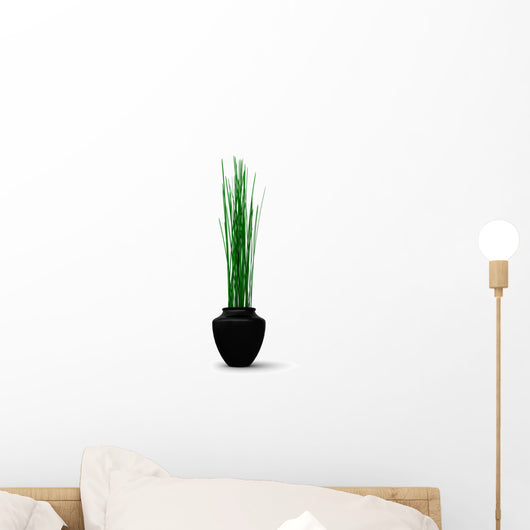Potted Tall Grasses Wall Decal