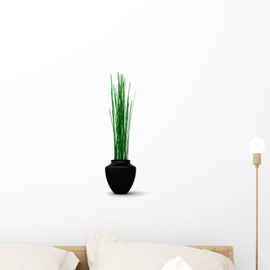 Potted Tall Grasses Wall Decal