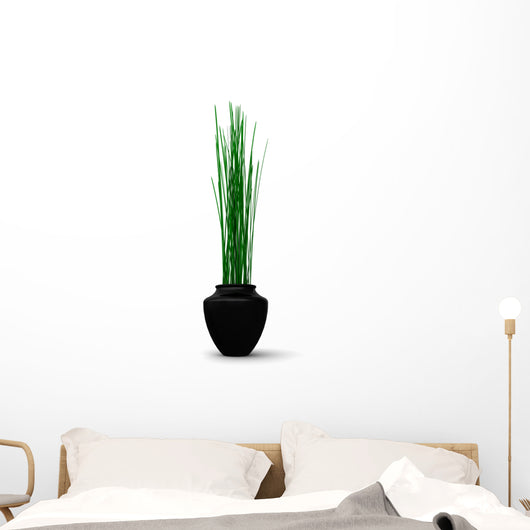 Potted Tall Grasses Wall Decal