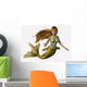 Golden Mermaid Wall Decal