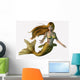 Golden Mermaid Wall Decal