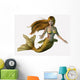 Golden Mermaid Wall Decal
