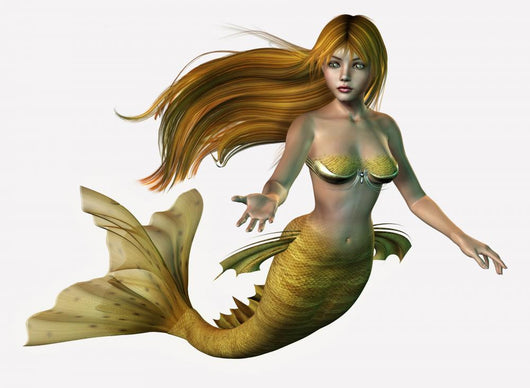 Golden Mermaid Wall Decal