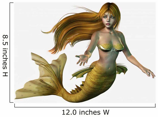 Golden Mermaid Wall Decal