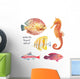 Artistic Watercolor Tropical Fish Wall Decal