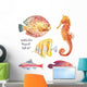 Artistic Watercolor Tropical Fish Wall Decal