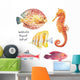 Artistic Watercolor Tropical Fish Wall Decal