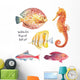 Artistic Watercolor Tropical Fish Wall Decal