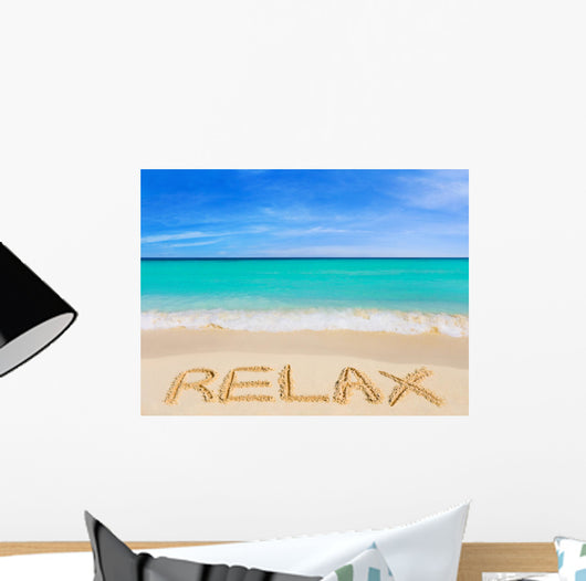 Word Relax Beach Wall Decal
