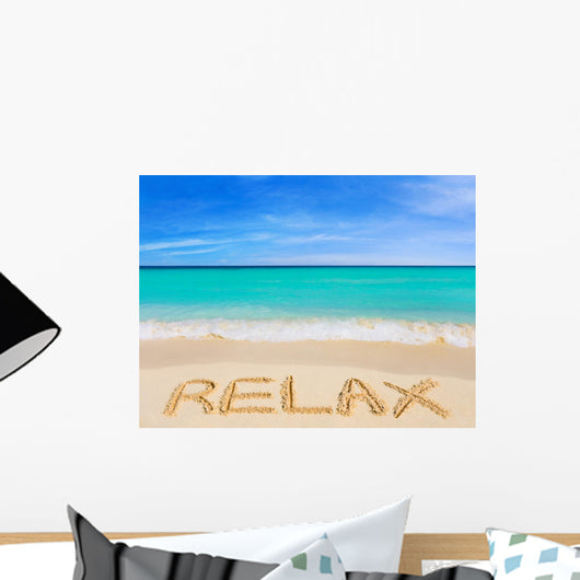 Word Relax Beach Wall Decal