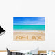 Word Relax Beach Wall Decal
