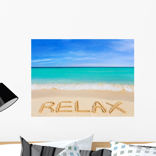 Word Relax Beach Wall Decal